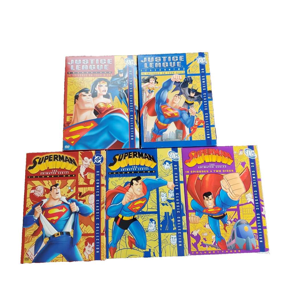 Justice League & Justice Unlimited Animated DVD Lot Season 1 & 2 + VOL 1-3 Hero